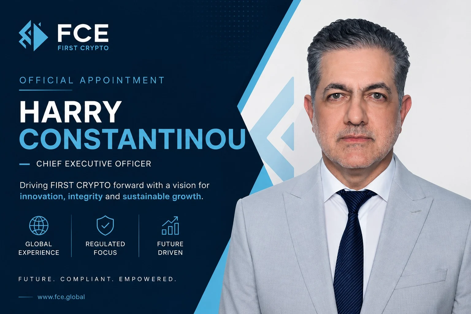 Harry Constantinou, Chief Executive Officer of First Crypto (FCE)